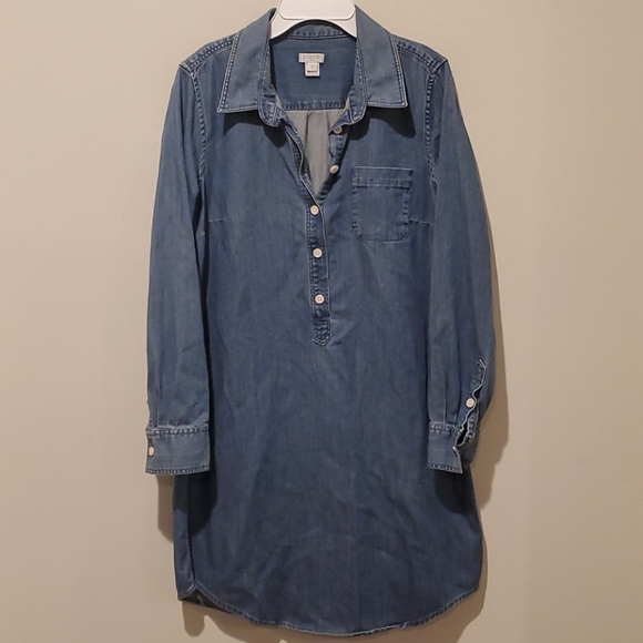 ❤J CREW CHAMBRAY SHIRT DRESS, SMALL - Picture 2 of 8